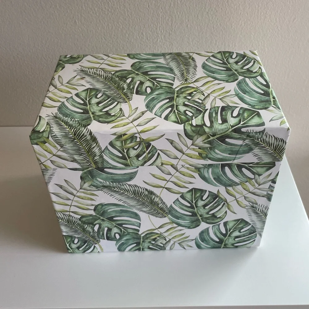 Tropical Leaf Print Storage Box